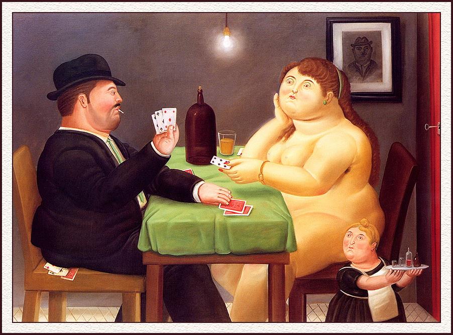 The Card Player Fernando Botero Oil Paintings